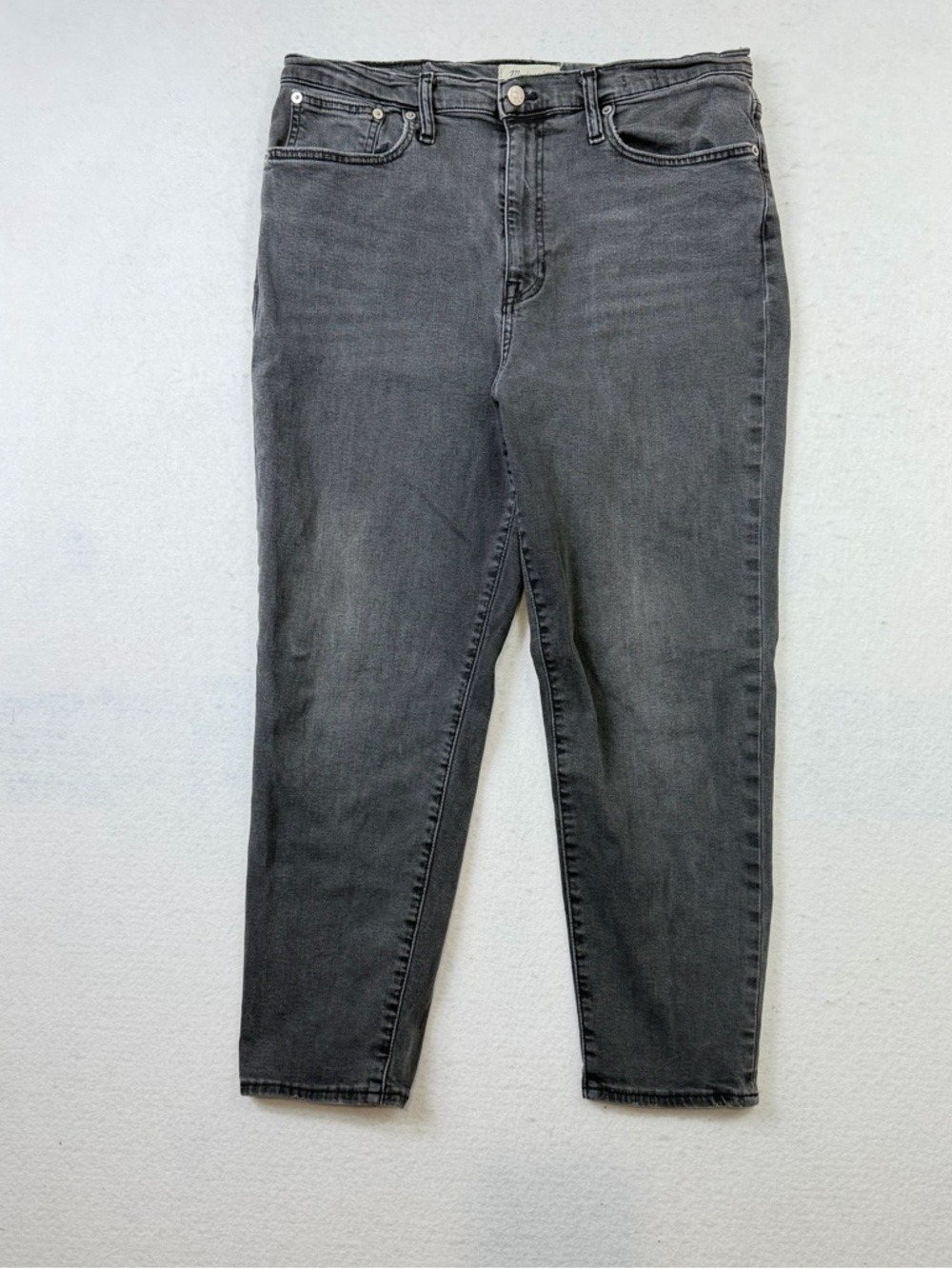 Madewell Womens The Mom Jean Sz 32 High-Rise Straight Leg Denim Jeans Black